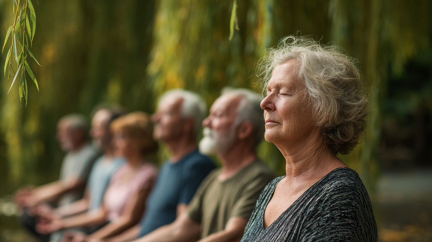 Starší pár prechádzajúci sa v prírode